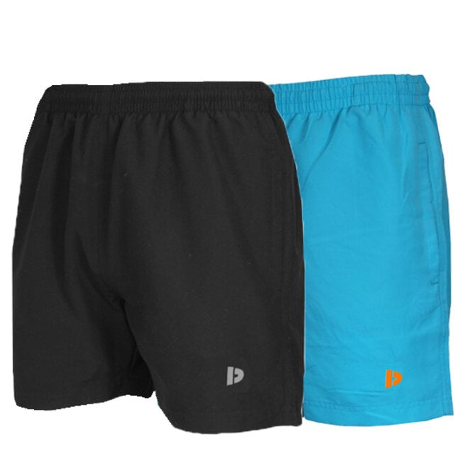 Donnay Heren - 2-Pack - Kort Sport/zwemshort Toon - Zwart & Sea Blue