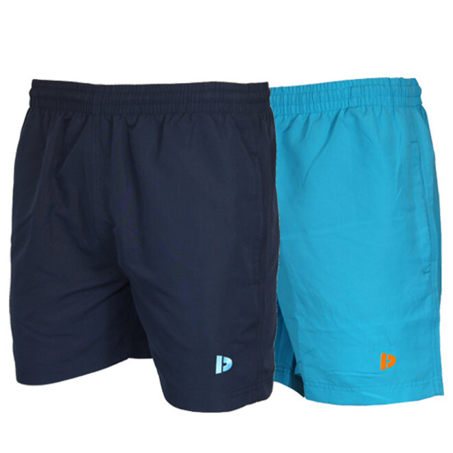 Donnay Heren - 2-Pack - Kort Sport/zwemshort Toon - Navy & Sea Blue