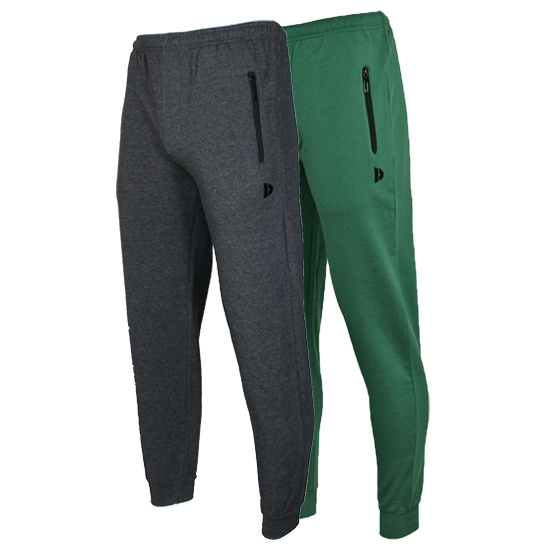 Donnay Donnay Heren - 2-Pack - Joggingbroek Jack - Donkergrijs & Bosgroen