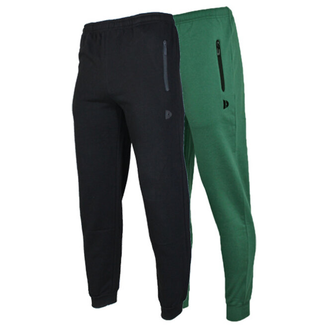 Donnay Heren - 2-Pack - Joggingbroek Jack - Zwart & Bosgroen