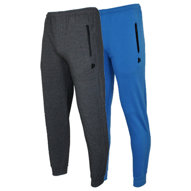 Donnay Heren - 2-Pack - Joggingbroek Jack - Donkergrijs & True Blue