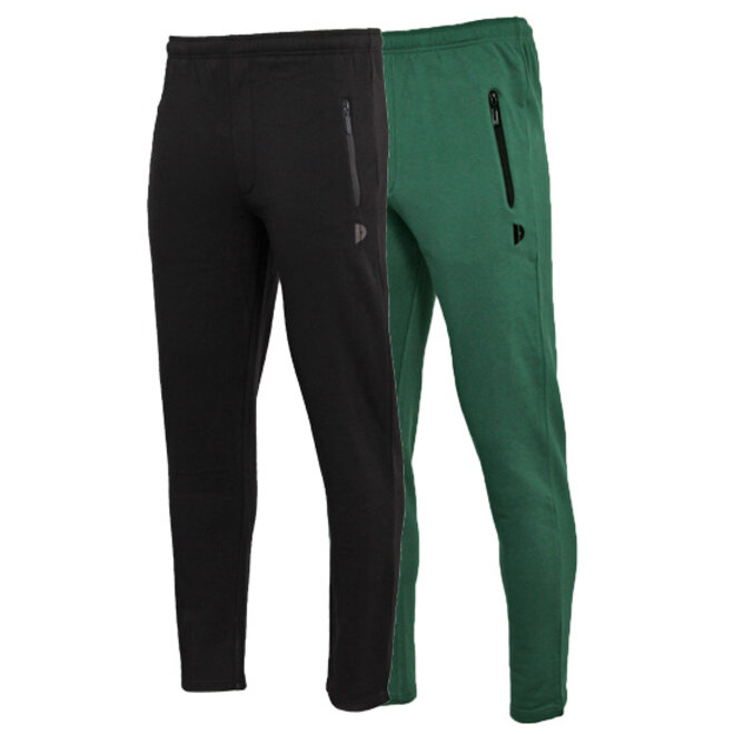 Donnay Heren - 2-Pack - Joggingbroek rechte pijp Sky - Zwart & Bosgroen