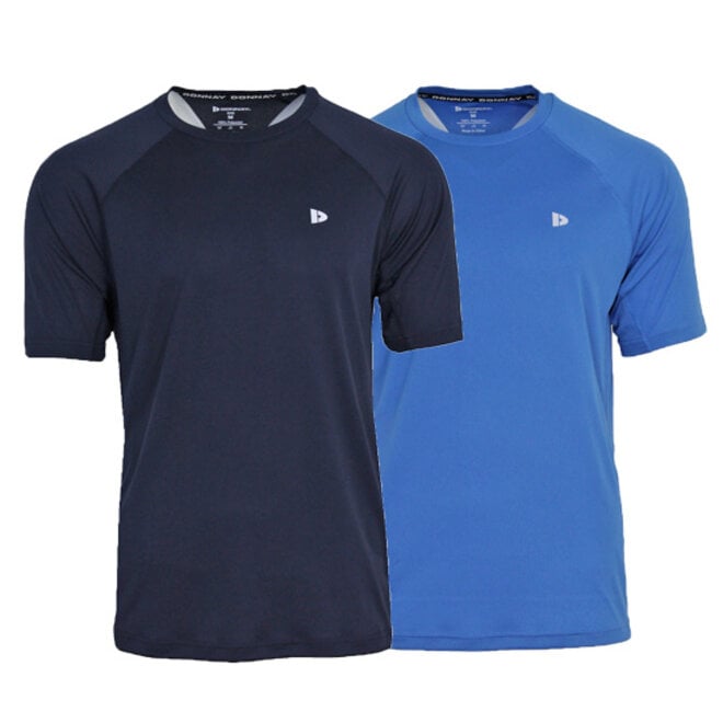 Donnay Heren - 2-Pack - Sport T-shirt André - Navy & True Blue