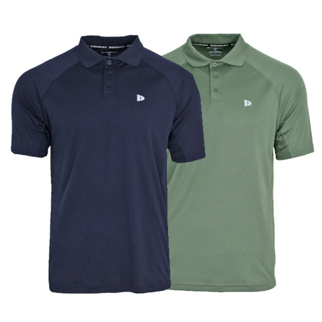 Donnay Heren - 2-Pack - Sport Polo Bjorn - Navy & Jungle Green