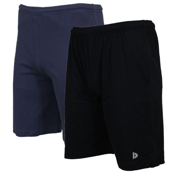 Donnay Heren - 2-Pack - Korte joggingbroek Roy - Navy & Zwart