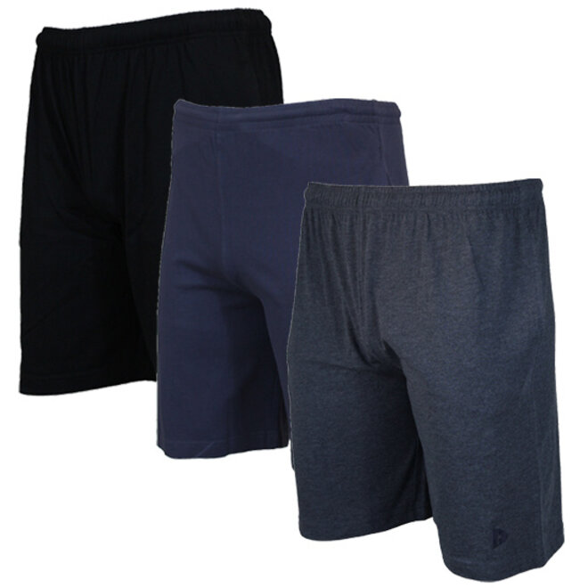 Donnay Heren - 3-Pack - Korte joggingbroek Roy - Zwart/Navy/Blue marl