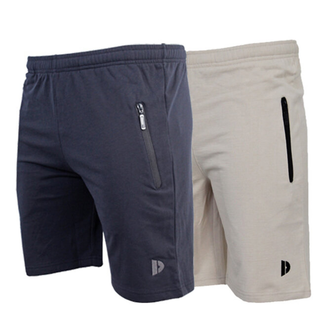 Donnay Heren - 2-Pack - Korte joggingbroek Nick - Navy &  Sand