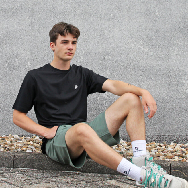 Donnay Heren - 2-Pack - Korte joggingbroek Nick - Zilvergrijs & Jungle Green