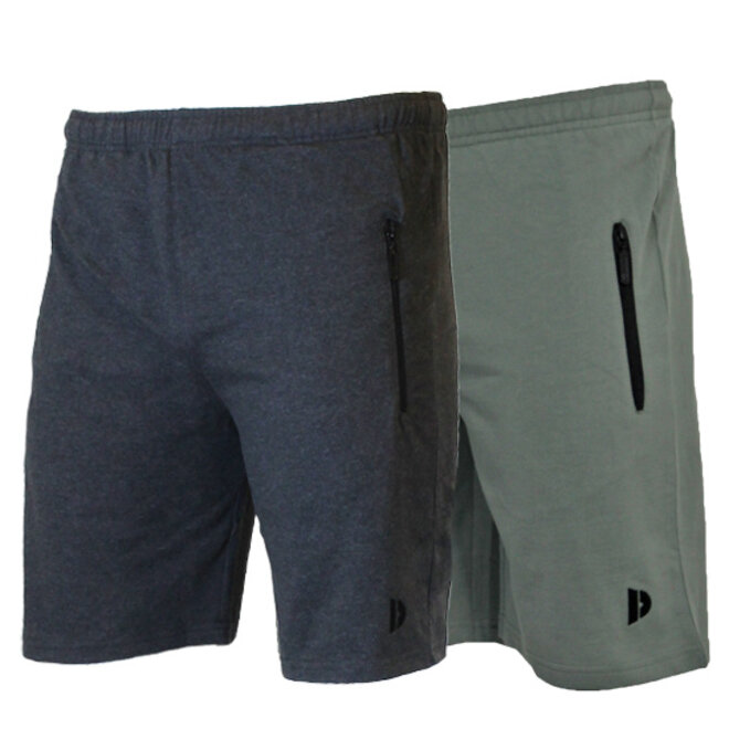 Donnay Heren - 2-Pack - Korte joggingbroek Nick - Donkergrijs & Jungle Green