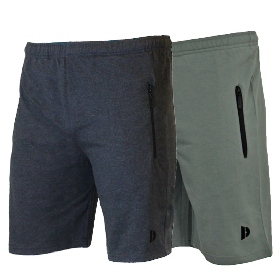 Donnay Donnay Heren - 2-Pack - Korte joggingbroek Nick - Donkergrijs & Jungle Green