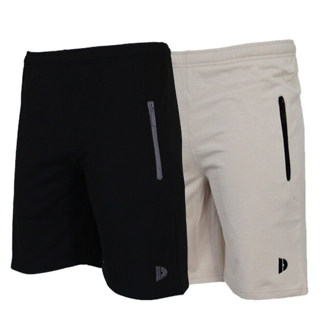 Donnay Heren - 2-Pack - Korte joggingbroek Nick - Zwart & Sand