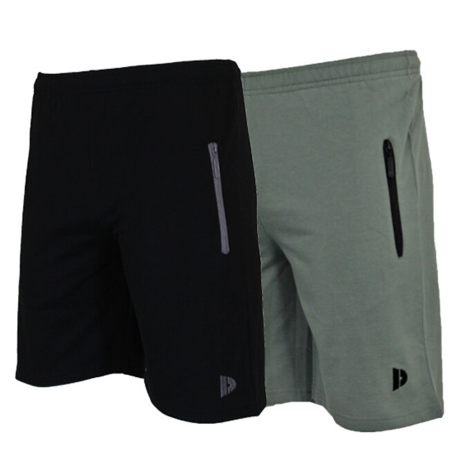 Donnay Heren - 2-Pack - Korte joggingbroek Nick - Zwart & Jungle Green