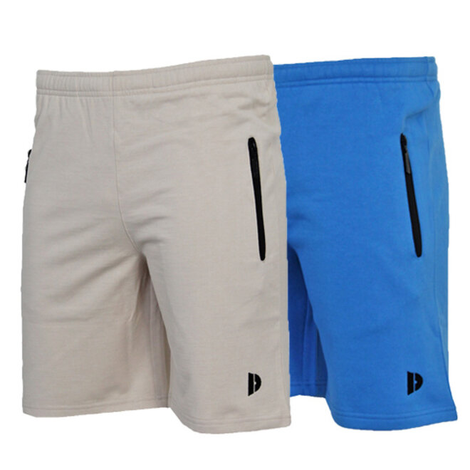 Donnay Heren - 2-Pack - Korte joggingbroek Nick - Sand  & True Blue