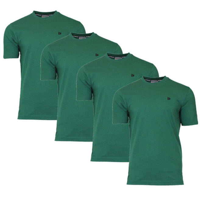 Donnay Heren - 4-Pack - T-Shirt Vince - Bosgroen