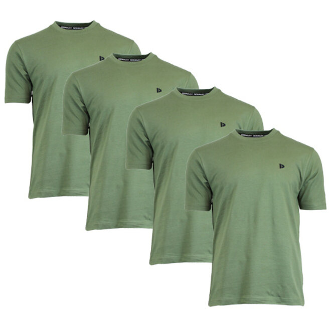 Donnay Heren - 4-Pack - T-Shirt Vince - Legergroen