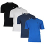 Donnay Heren - 4-Pack - T-Shirt Vince - Zwart/Wit/Navy/Cobalt