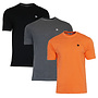 Donnay Heren - 3-Pack - T-Shirt Vince - Zwart/Donkergrijs/Apricot