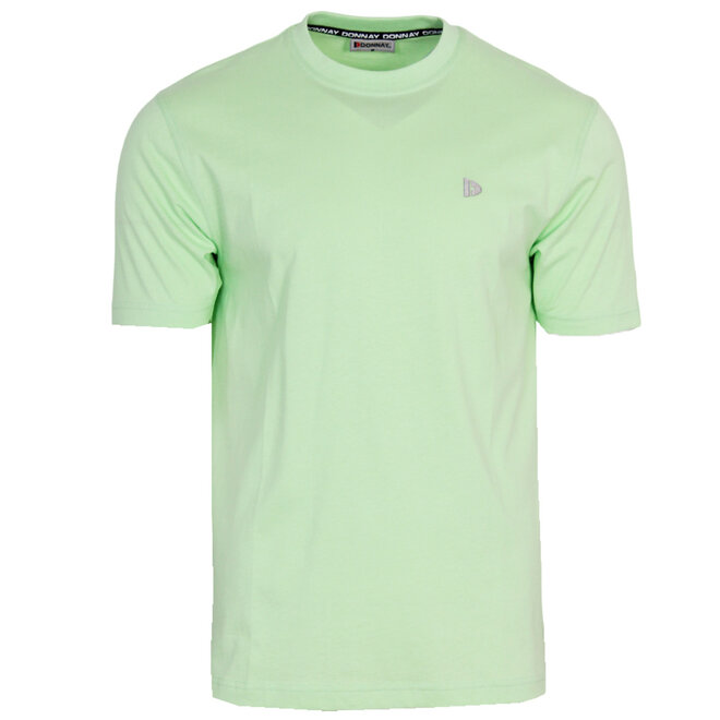 Donnay Heren - 3-Pack - T-Shirt Vince - Donkergrijs/Navy/Lemon Green