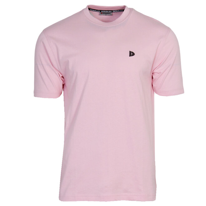 Donnay Heren - 3-Pack - T-Shirt Vince - Donkergrijs/Navy/Shadow Pink