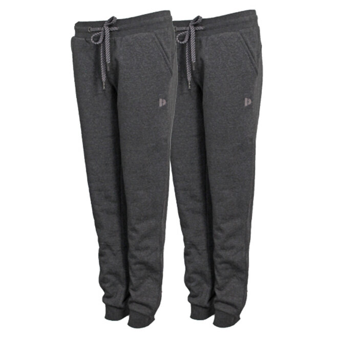 Donnay Dames - 2-Pack - Joggingbroek Carolyn - Donkergrijs gemêleerd