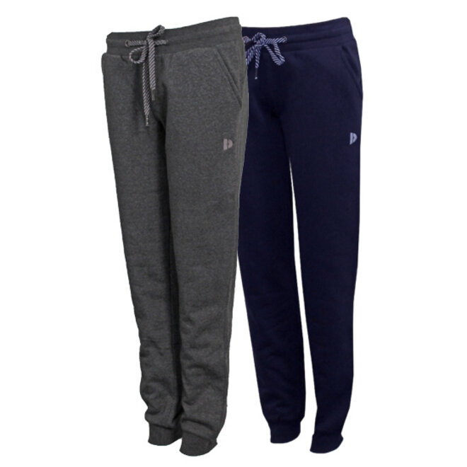 Donnay Dames - 2-Pack - Joggingbroek Carolyn - Donkergrijs Gemêleerd & Navy