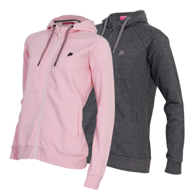 Donnay Dames - 2-Pack - Vest met capuchon Anna - Shadow Pink & Donkergrijs Gemêleerd