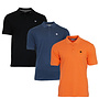 Donnay Heren - 3-Pack - Polo shirt Noah - Zwart / Navy / Apricot