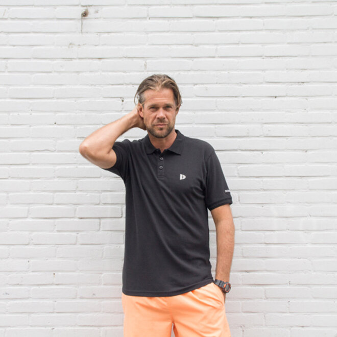 Donnay Heren - 3-Pack - Polo shirt Noah - Zwart / Donkergrijs / Aruba Blue