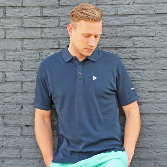 Donnay Heren - 3-Pack - Polo shirt Noah - Donkergrijs / Navy / Aruba Blue