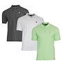 Donnay Heren - 3-Pack - Polo shirt Noah - Donkergrijs / Wit / Lemon Green