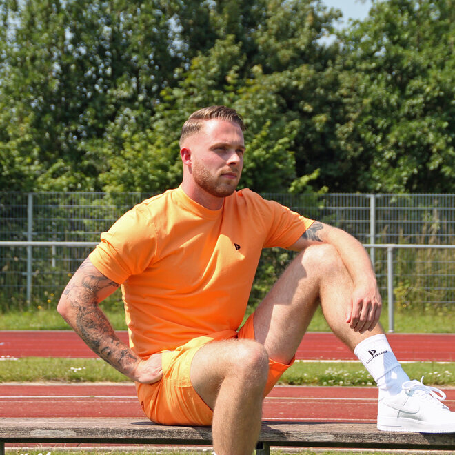 Donnay Heren - 3-Pack - T-Shirt Vince - Zwart/Donkergrijs/Apricot