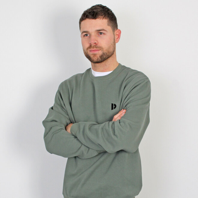 Donnay Heren - Fleece Crew Sweater Dean - Jungle Green
