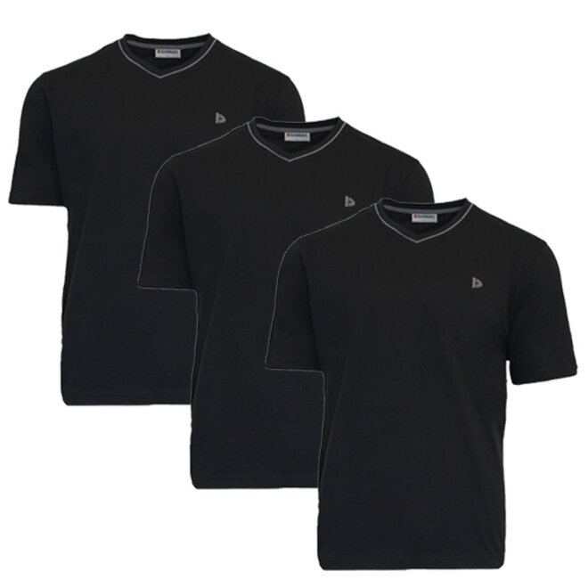 Donnay Heren - 3-Pack - T-Shirt Jason - Zwart
