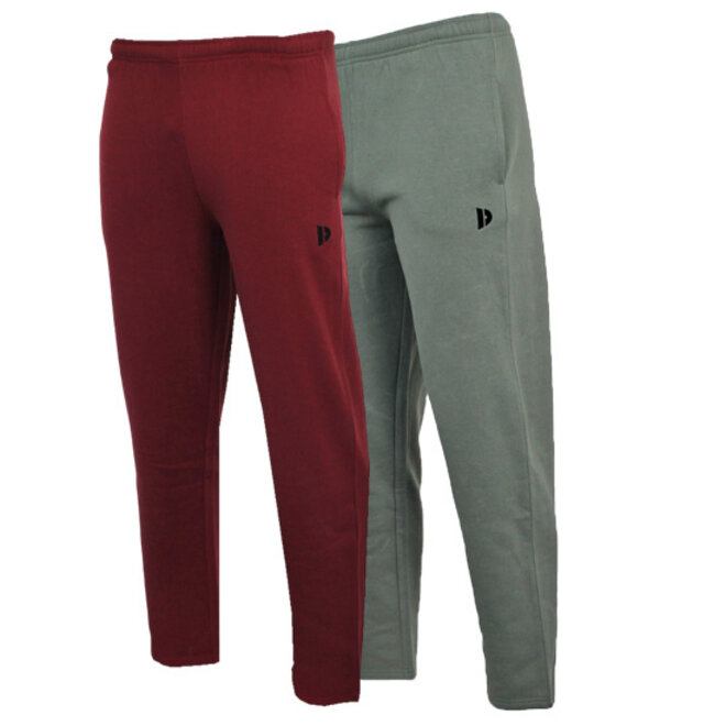Donnay Heren - 2-Pack - Joggingbroek Wess - Burgundy & Jungle Green