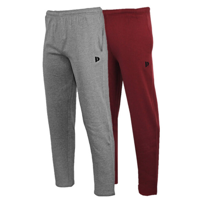 Donnay Heren - 2-Pack - Joggingbroek Wess - Zilvergrijs & Burgundy