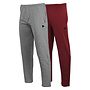 Donnay Heren - 2-Pack - Joggingbroek Wess - Zilvergrijs & Burgundy