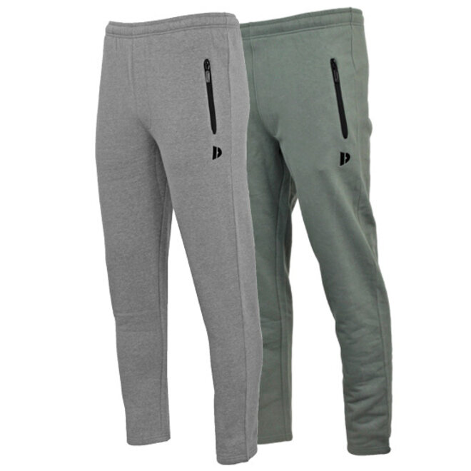 Donnay Heren - 2-Pack - Joggingbroek rechte pijp Sky - Zilvergrijs & Jungle Green