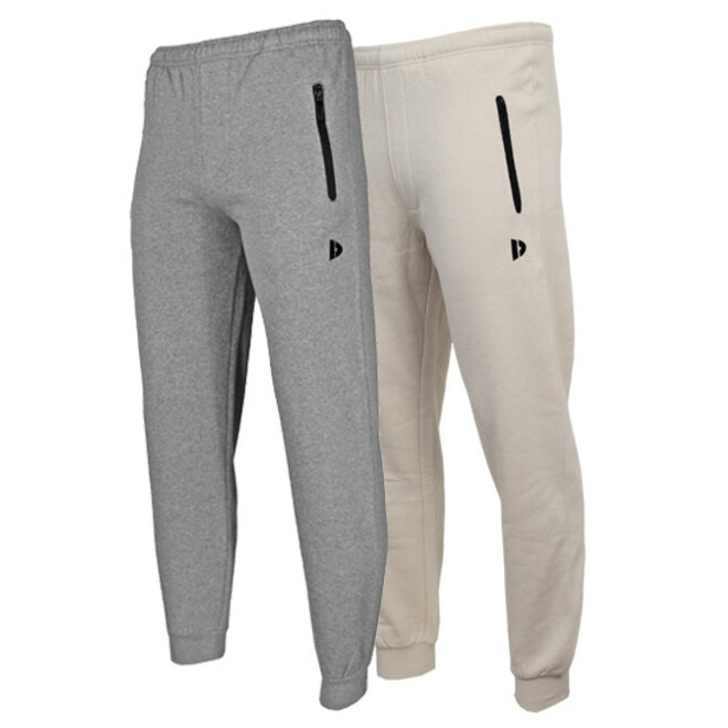 Donnay Heren - 2-Pack - Joggingbroek Jack - Zilvergrijs & Sand