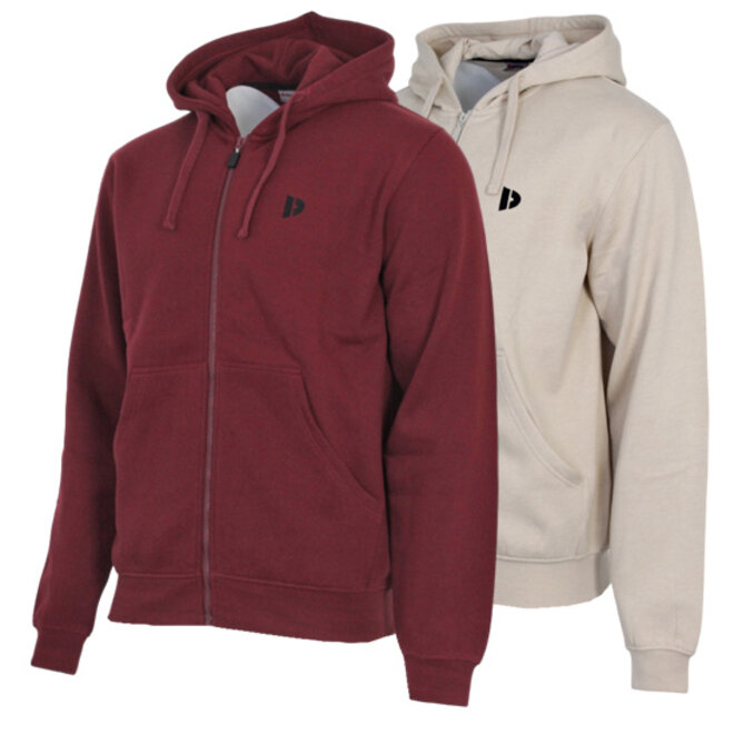 Donnay Heren - 2-Pack - Vest met capuchon Bruce - Burgundy & Sand