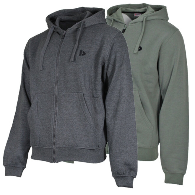Donnay Heren - 2-Pack - Vest met capuchon Bruce - Donkergrijs & Jungle Green
