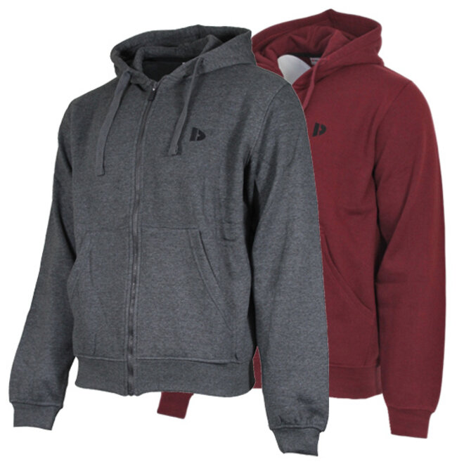 Donnay Heren - 2-Pack - Vest met capuchon Bruce - Donkergrijs & Burgundy