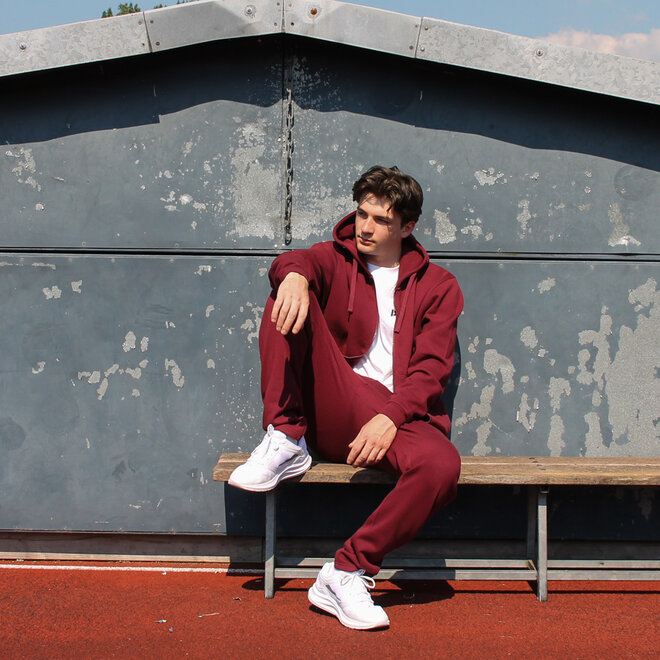 Donnay Heren - 2-Pack - Vest met capuchon Bruce - Donkergrijs & Burgundy