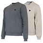 Donnay Heren - 2-Pack - Fleece Crew Sweater Dean - Donkergrijs & Sand