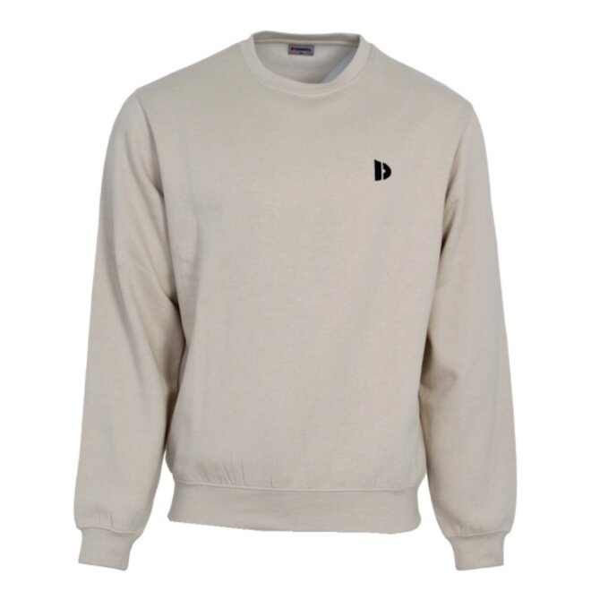 Donnay Heren - 2-Pack - Fleece Crew Sweater Dean - Donkergrijs & Sand