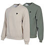 Donnay Heren - 2-Pack - Fleece Crew Sweater Dean - Sand & Jungle Green