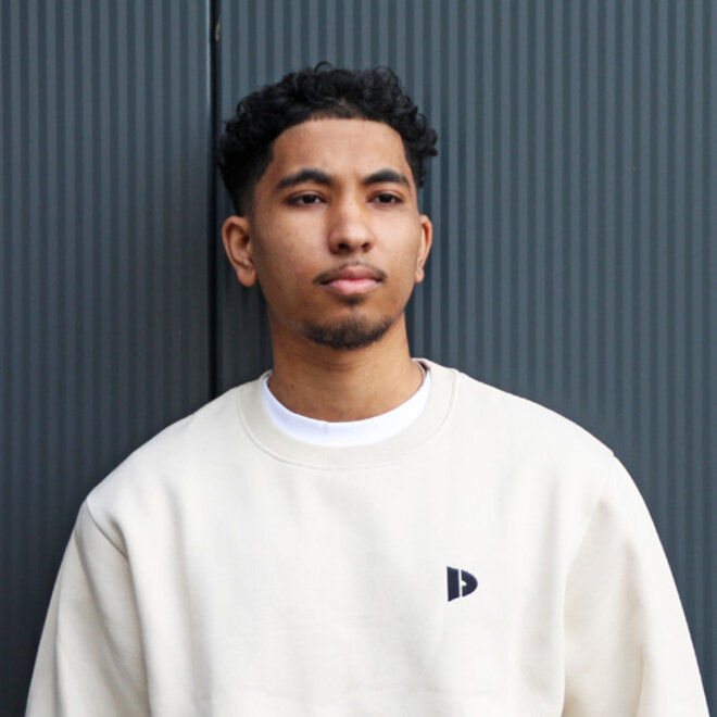 Donnay Heren - 2-Pack - Fleece Crew Sweater Dean - Sand & Jungle Green