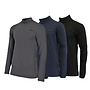 Campri Heren - 3-Pack - Skipully - shirt met col - Donkergrijs/Navy/Zwart