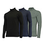 Campri Heren - 3-Pack - Skipully - shirt met col - Zwart/Navy/Jungle Green