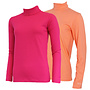 Campri Dames - 2-Pack - Skipully - shirt met col - Roze & Zalm Oranje