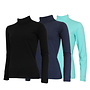 Campri Dames - 3-Pack - Skipully - shirt met col - Zwart/Navy/Aruba Blue